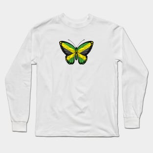 Jamaican Flag Butterfly Long Sleeve T-Shirt